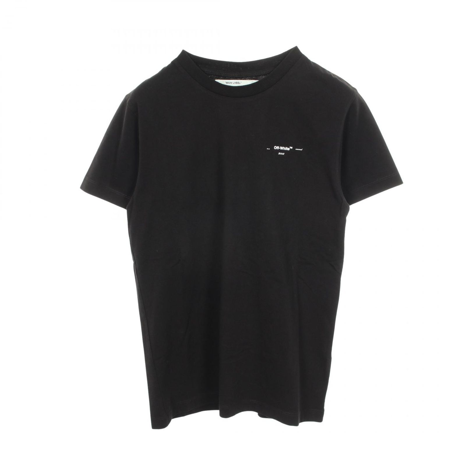 オフホワイト OFF-WHITE 半袖Tシャツ ロゴプリント ブラック コットン Tシャツ メンズ 未使用