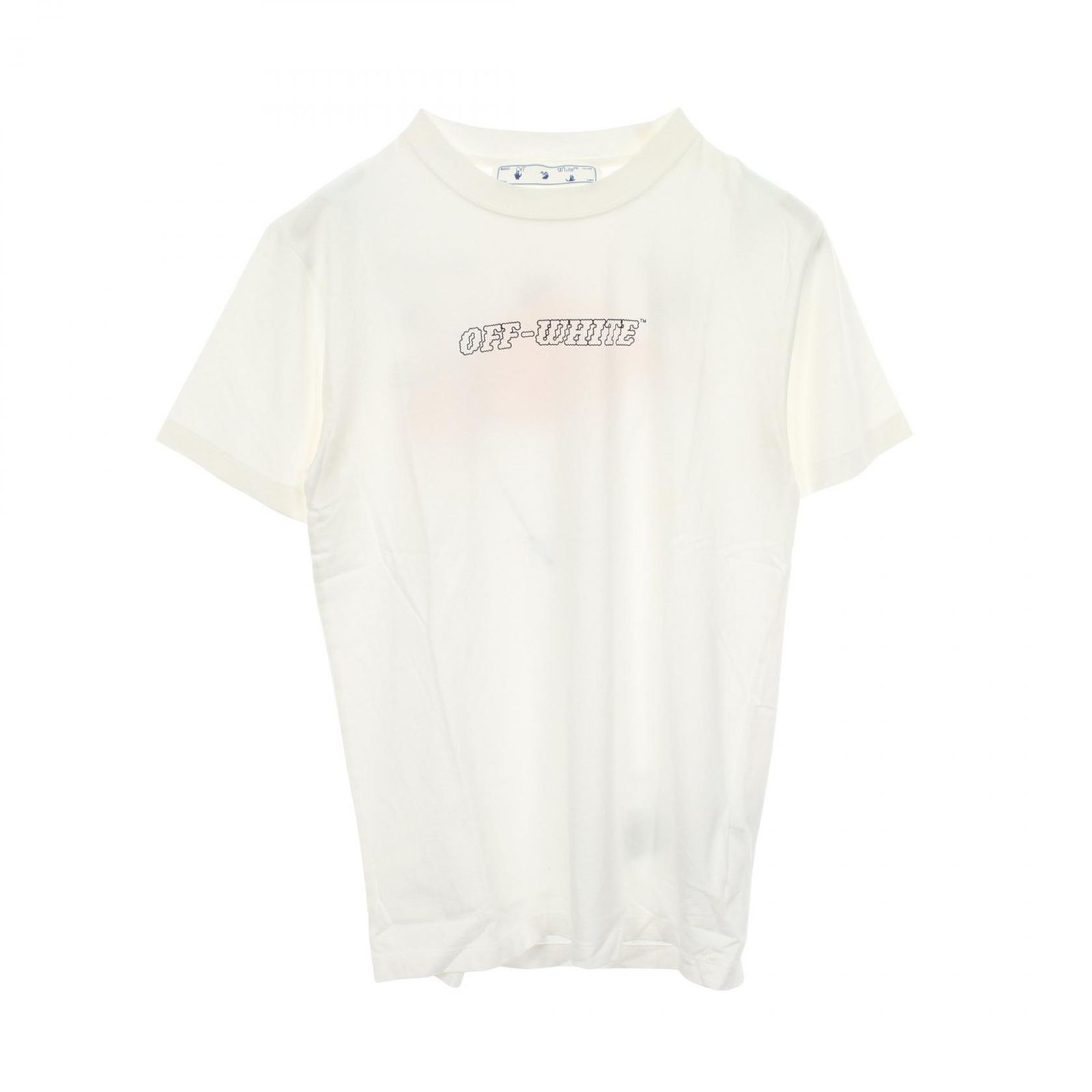 オフホワイト OFF-WHITE 半袖Tシャツ ロゴプリント オフホワイト コットン Tシャツ メンズ 未使用