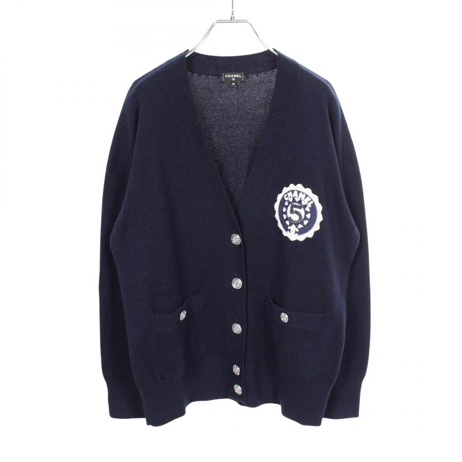 シャネル CHANEL カーディガン ココマークボタン Vネック P74230K10636 カシミヤ カーディガン レディース Used B