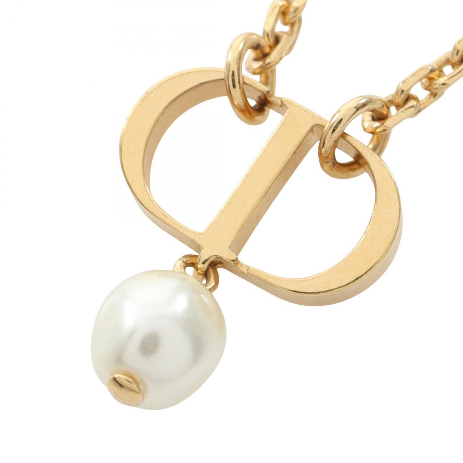 ディオール Dior ネックレス CDロゴ GP（ゴールドメッキ） ネックレス レディース Used A