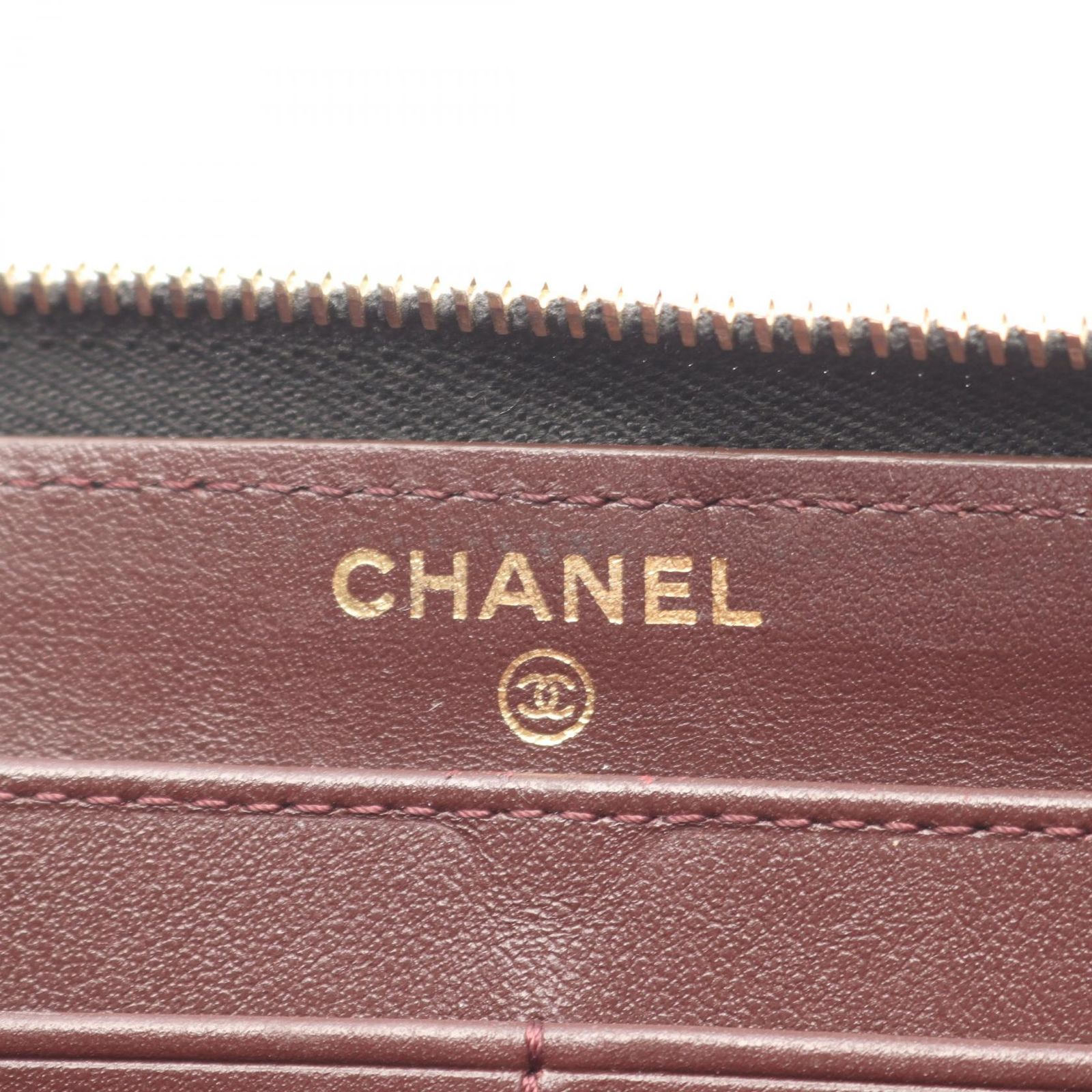 シャネル CHANEL ラウンド長財布 マトラッセ ブラック キャビアスキン