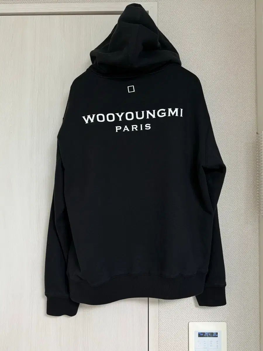 (48) 23fw WOOYOUNGMI ウーヨンミ バックロゴ フーディー Tシャツ ブラック