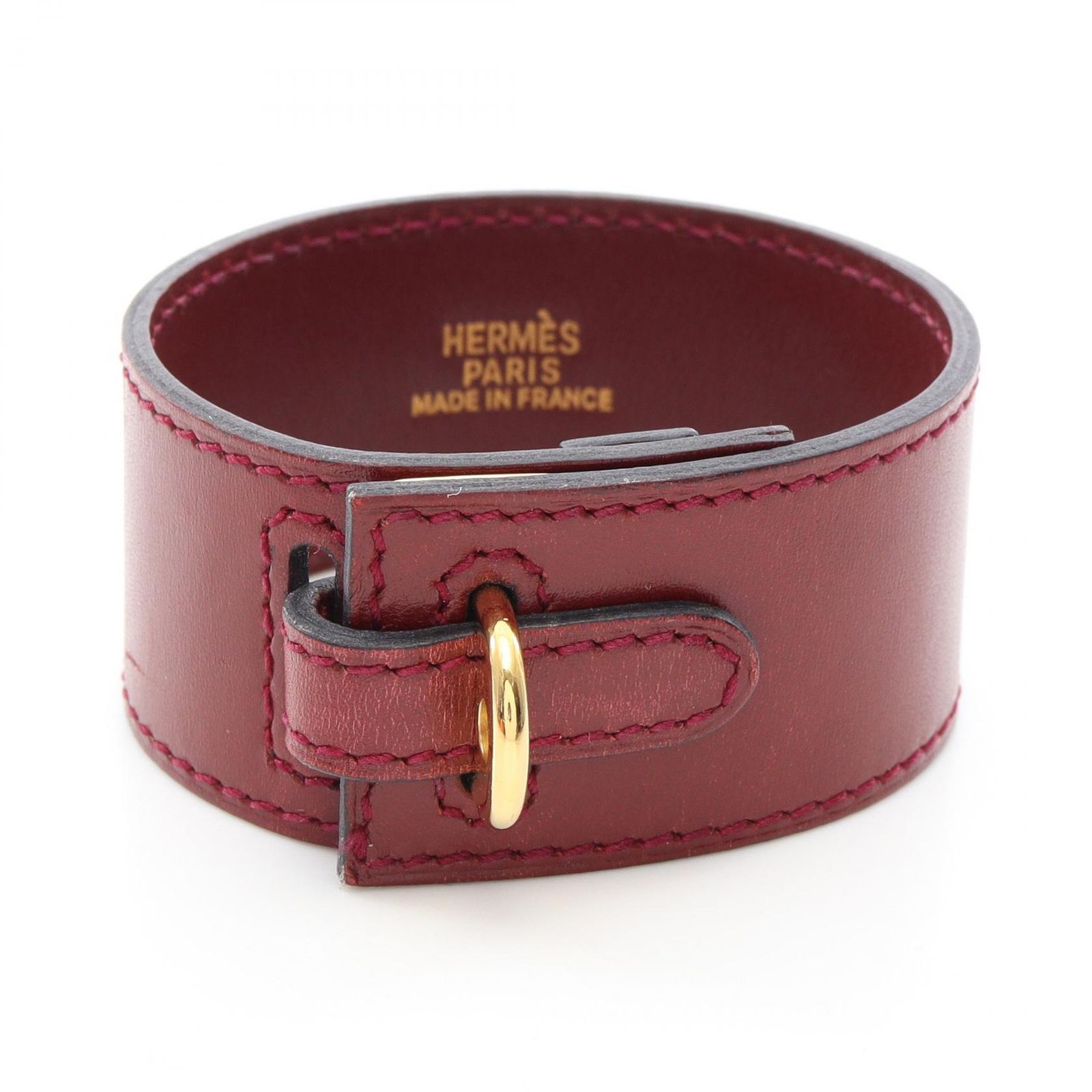 エルメス HERMES ブレスレット アルテミス ブレスレット □E刻印 GP（ゴールドメッキ） レザー ブレスレット レディース Used A