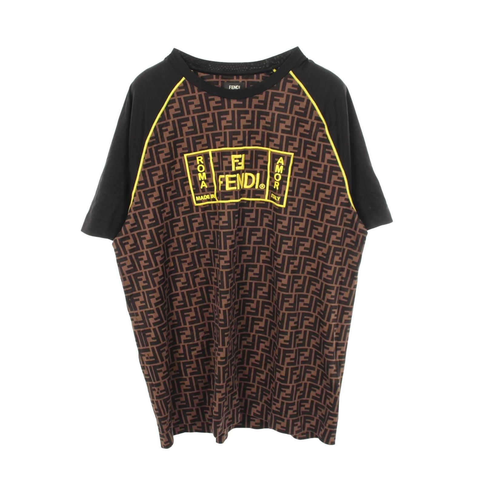 フェンディ FENDI 半袖Tシャツ ズッカ クルーネック コットン Tシャツ メンズ Used A