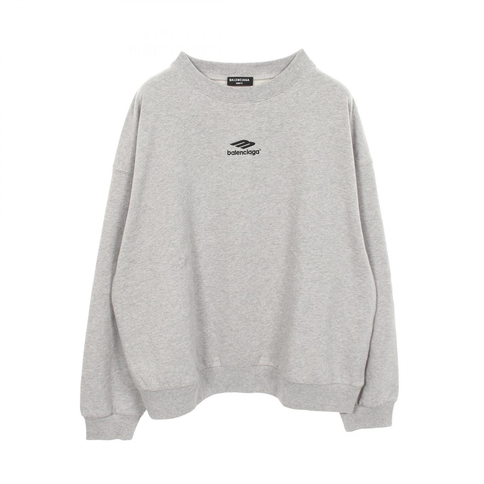バレンシアガ BALENCIAGA スウェット ロゴ刺繍 グレー コットン スウェット ユニセックス Used A