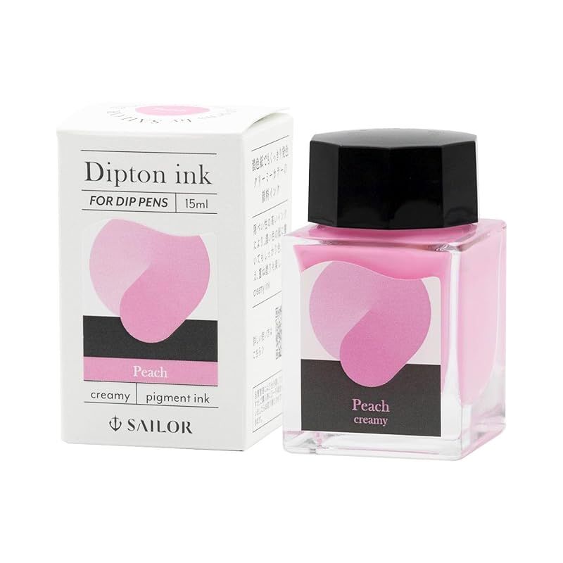 【新品】 セーラー万年筆 つけペン用ボトルインク Dipton クリーミーインク ピーチ 顔料インク 15ml 13-1801-202 0