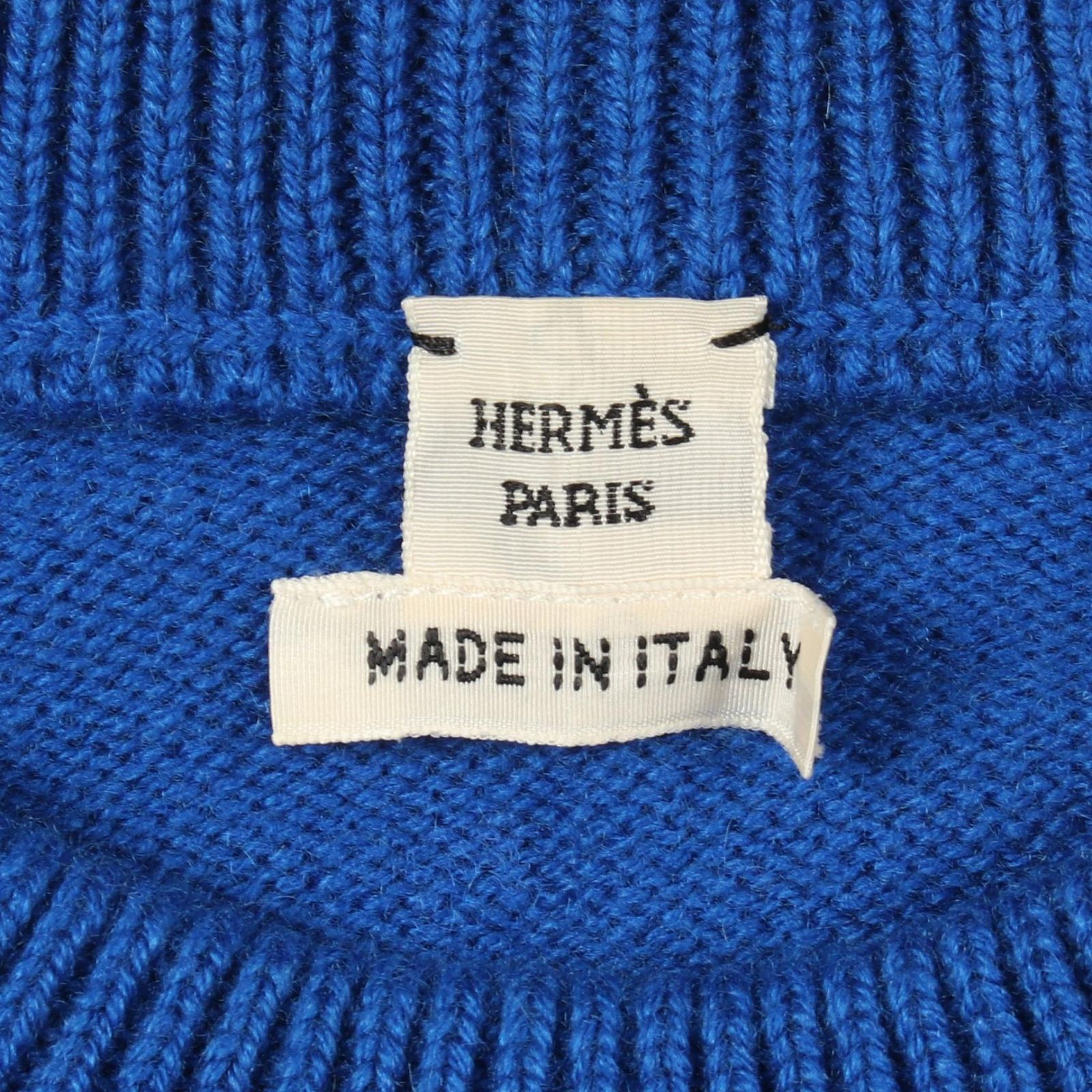 エルメス HERMES ニット FUNNY ICE CREAM 半袖 ブルー カシミヤ ニット 