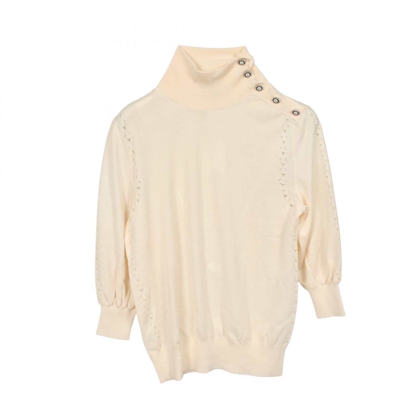 シャネル CHANEL ニット ココマークボタン ハイネック P62206K47612 ウール ニット レディース Used A