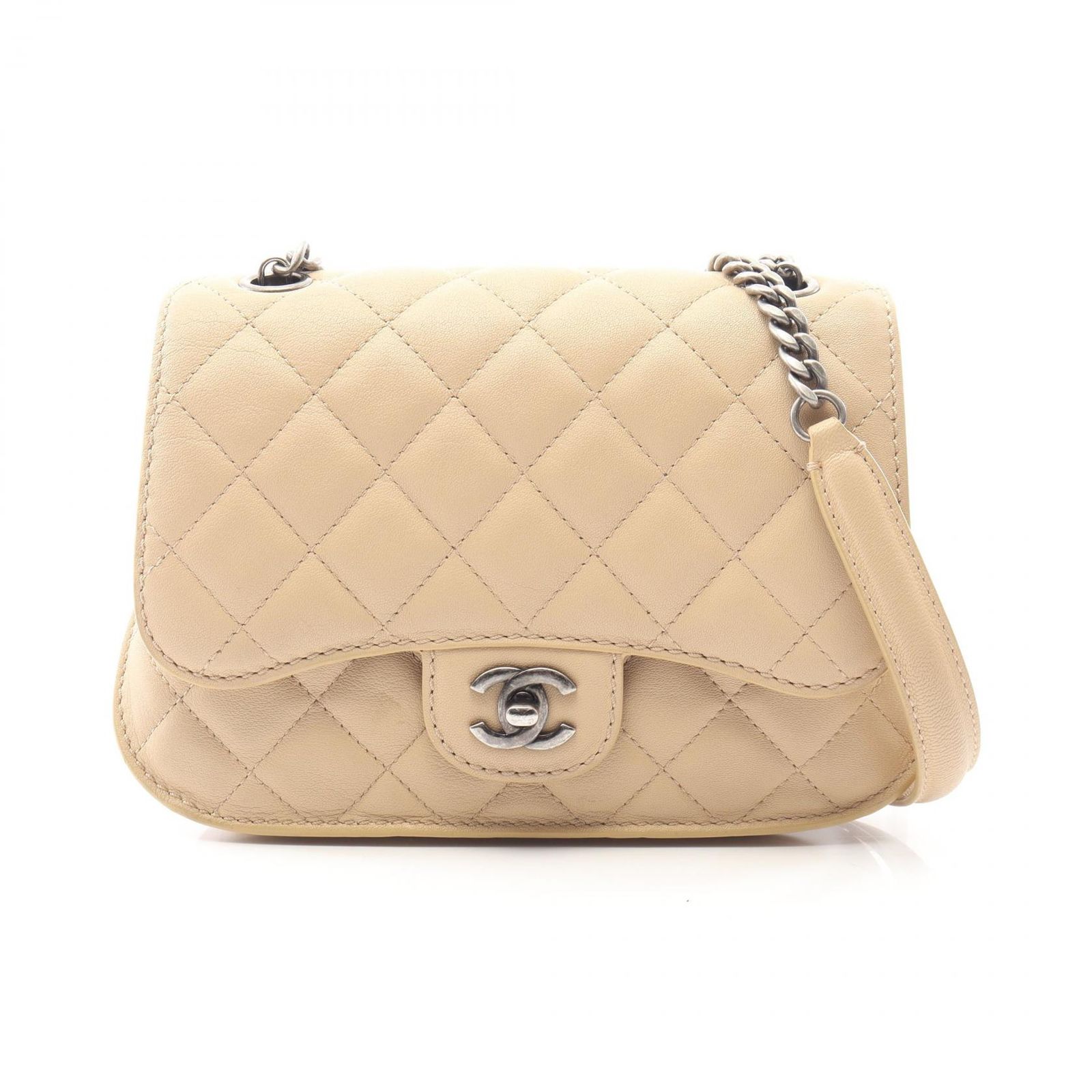 シャネル CHANEL ショルダーバッグ マトラッセ ベージュ キャビア 