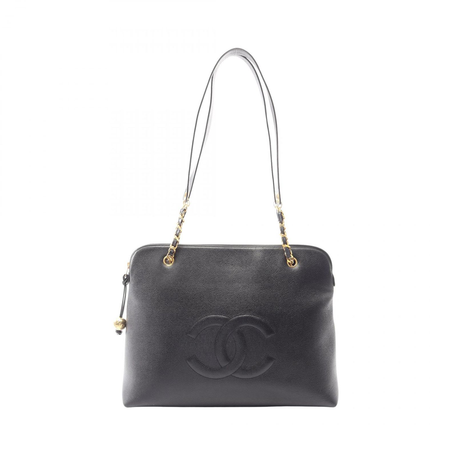 シャネル CHANEL トートバッグ デカココマーク ブラック キャビア 