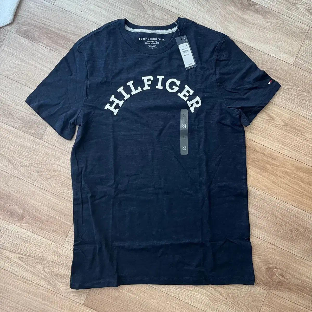 Tommy Hilfiger トミーヒルフィガー ネイビー ロゴ 半袖Tシャツ XS