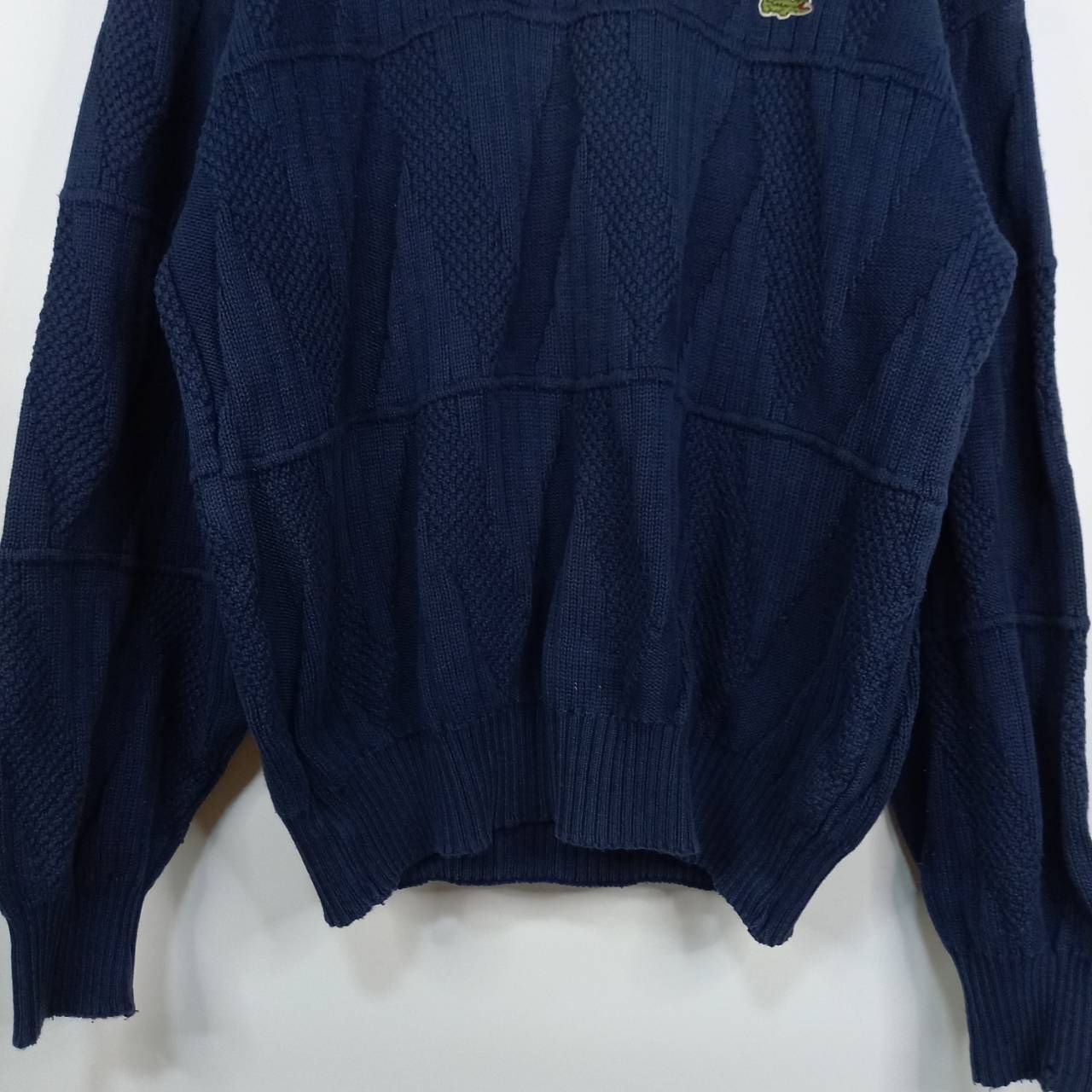 フレンチラコステ コットン ニット セーター ケーブル 刺繍ロゴ 