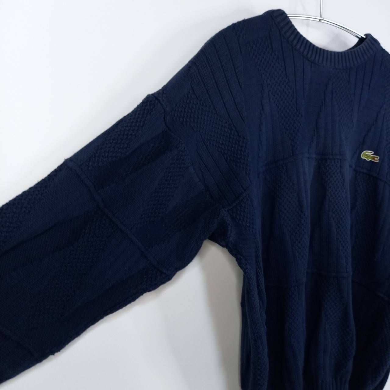 フレンチラコステ コットン ニット セーター ケーブル 刺繍ロゴ 