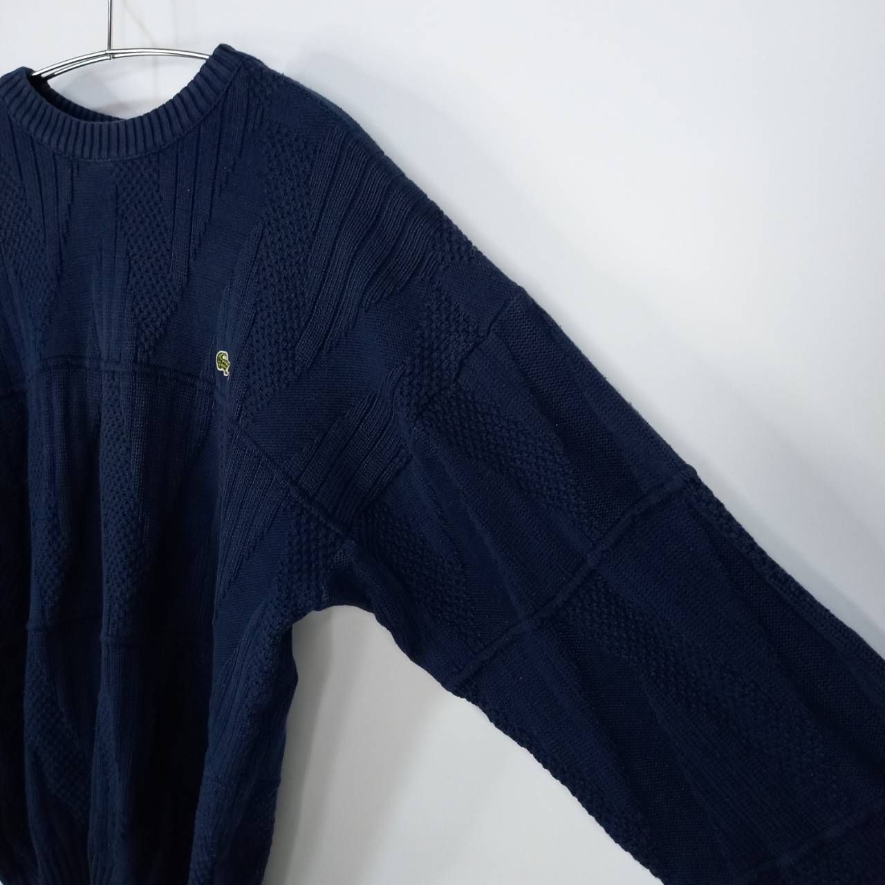 フレンチラコステ コットン ニット セーター ケーブル 刺繍ロゴ 