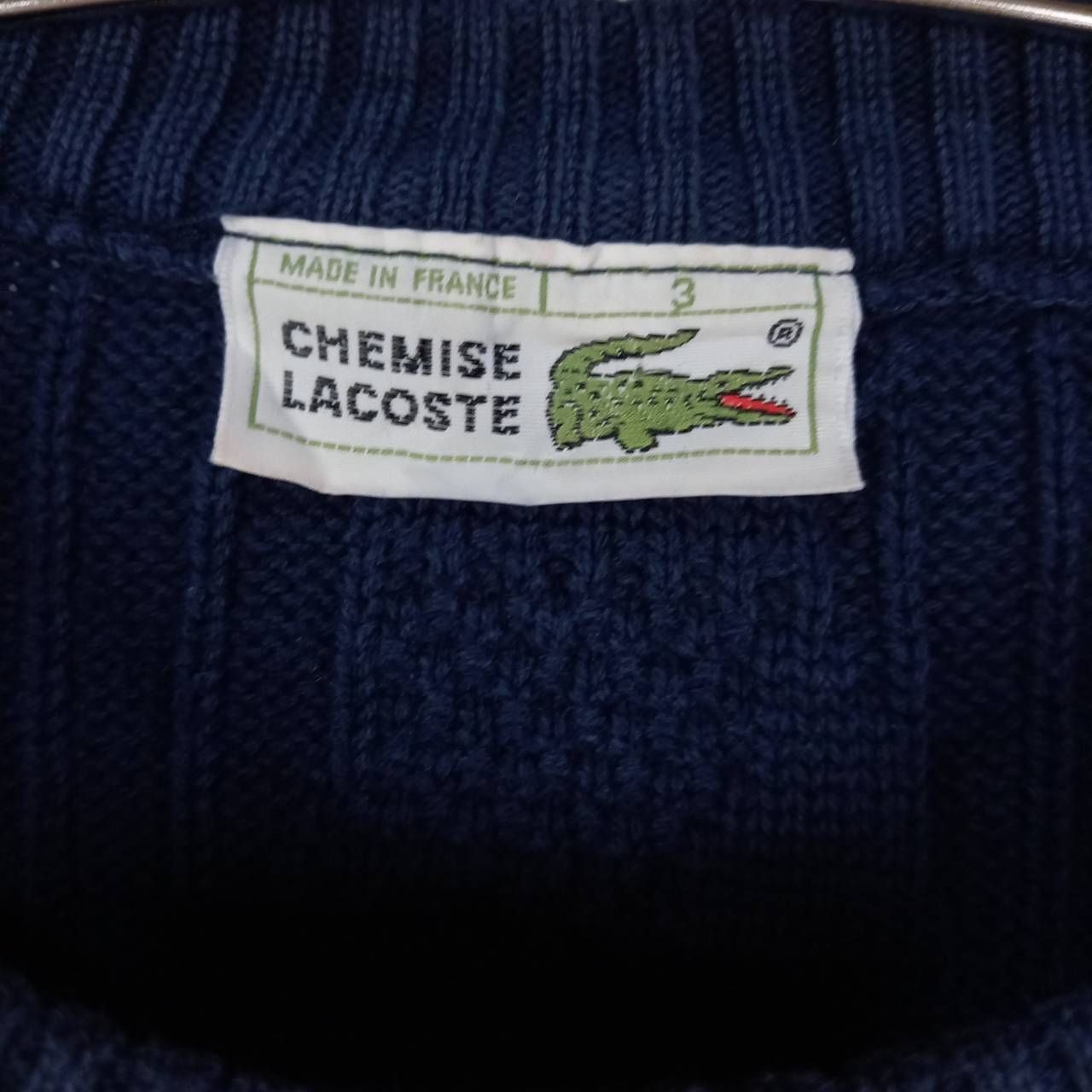 フレンチラコステ コットン ニット セーター ケーブル 刺繍ロゴ 