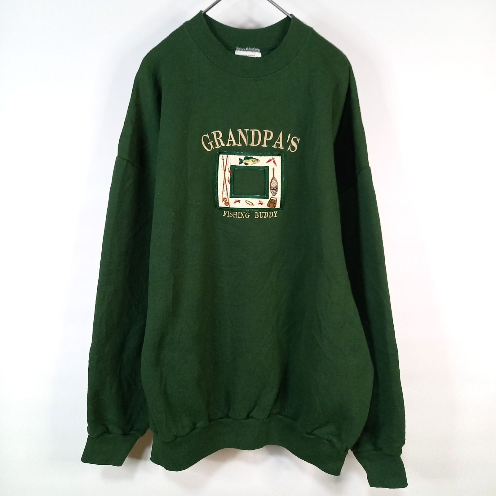 90s　メキシコ製　TULTEX　スウェット　トレーナー　長袖　刺繍　グリーン　緑　XL