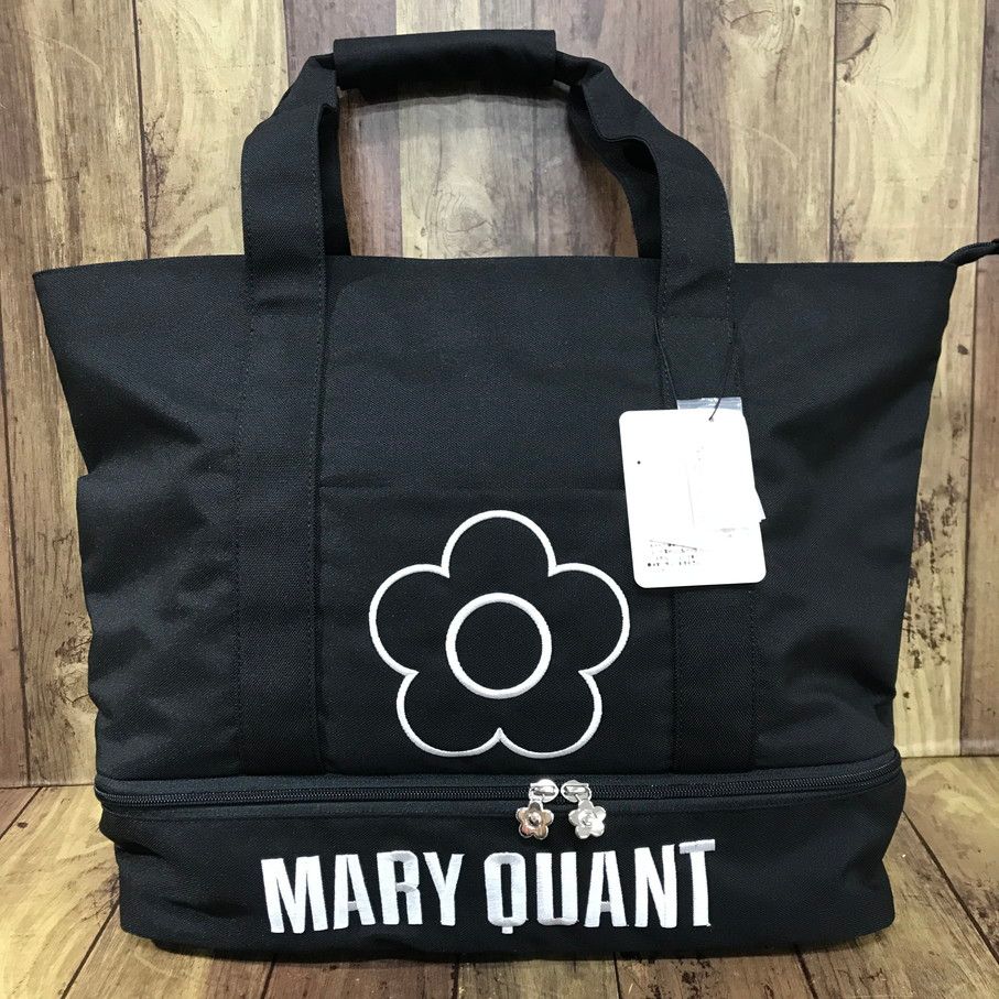 MARY QUANT マリークヮント フラワーロゴトートバッグ 大容量 2段 