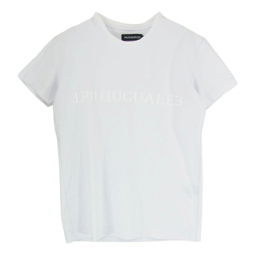 1piu1uguale3 ウノピュウノウグァーレトレ ポッティング ロゴ プリント 半袖 Tシャツ TEE ショートスリーブ ホワイト系 IV【中古】
