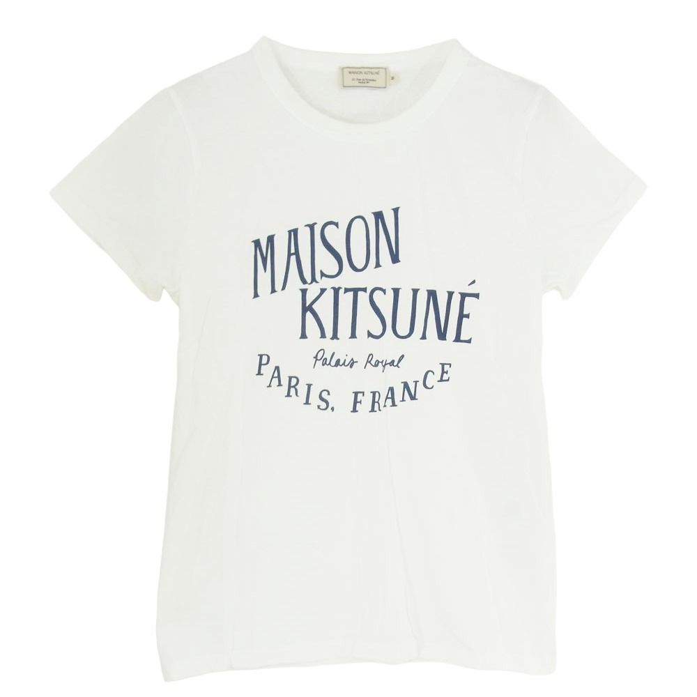 MAISON KITSUNE メゾンキツネ AW00100AT150 ロゴ メッセージ 半袖 Tシャツ ホワイト系 M【中古】