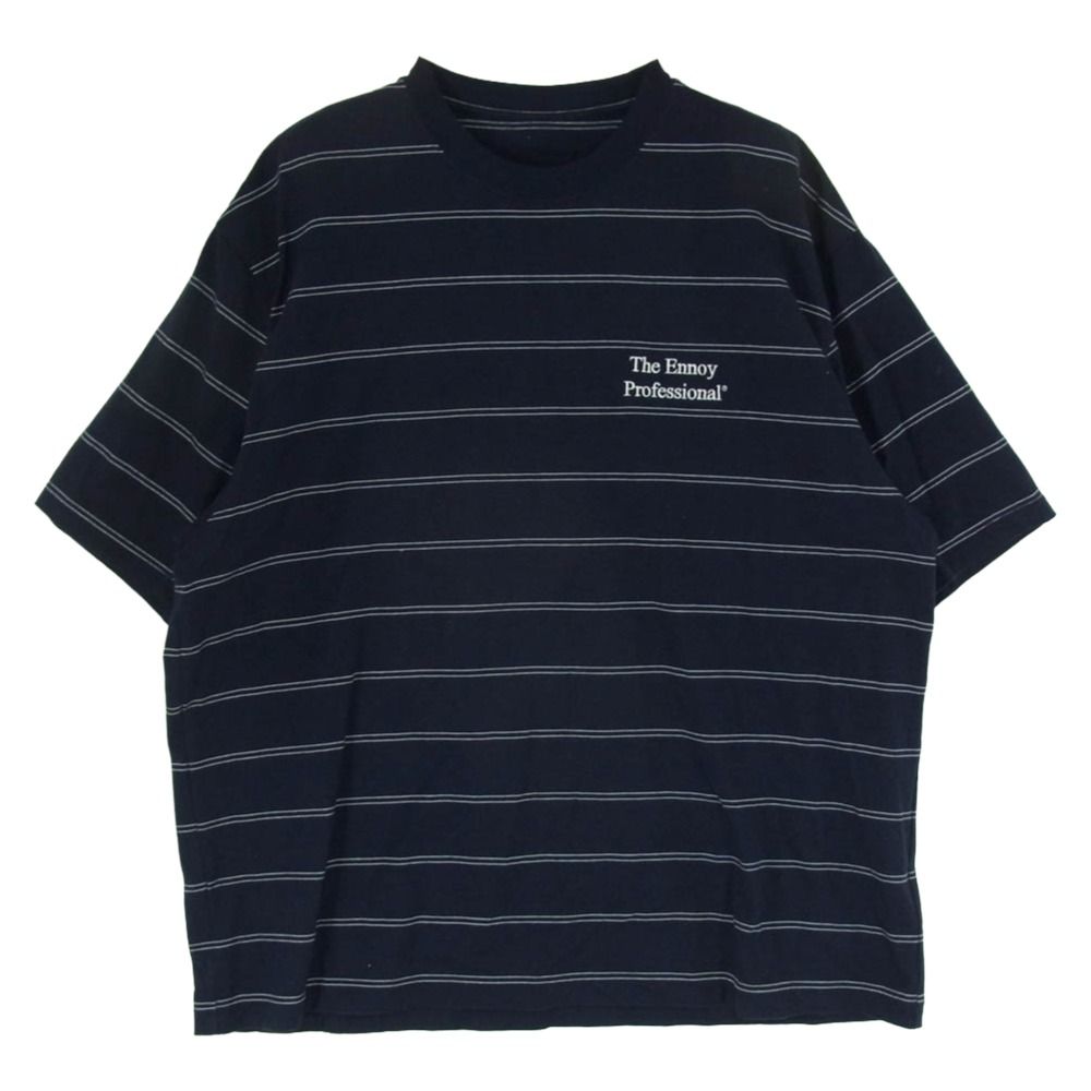 The Ennoy Professional ザ エンノイ プロフェッショナル Panel Border S/S T-Shirt 3colors パネル ボーダー 半袖 Tシャツ ネイビー系 L【中古】