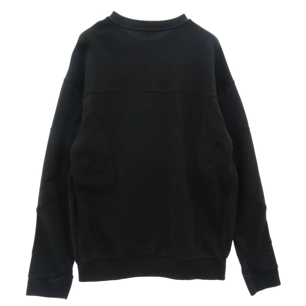 MONCLER モンクレール H10918G0002 809KR モンクレールジャパンタグ MAGLIA GIROCOLLO ラバーワッペン付 メッシュ切替 スウェット トレーナー ブラック系 L【中古】