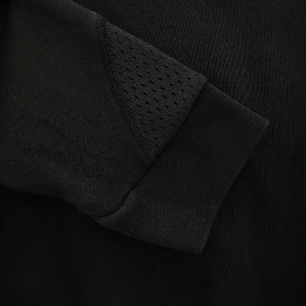 MONCLER モンクレール H10918G0002 809KR モンクレールジャパンタグ MAGLIA GIROCOLLO ラバーワッペン付 メッシュ切替 スウェット トレーナー ブラック系 L【中古】