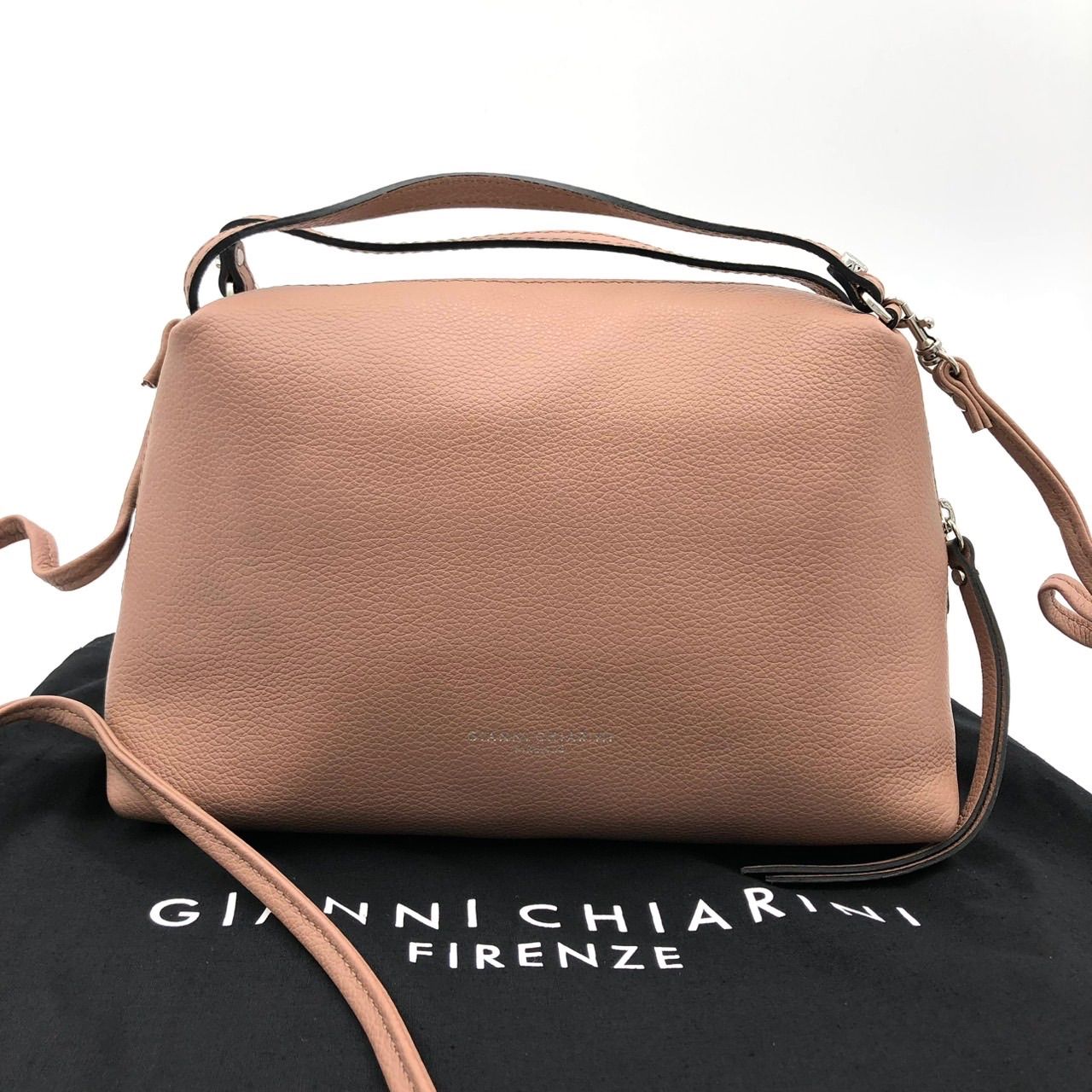 ジャンニキアリーニ ショルダーバッグ レザー ピンク 2WAY 中古 