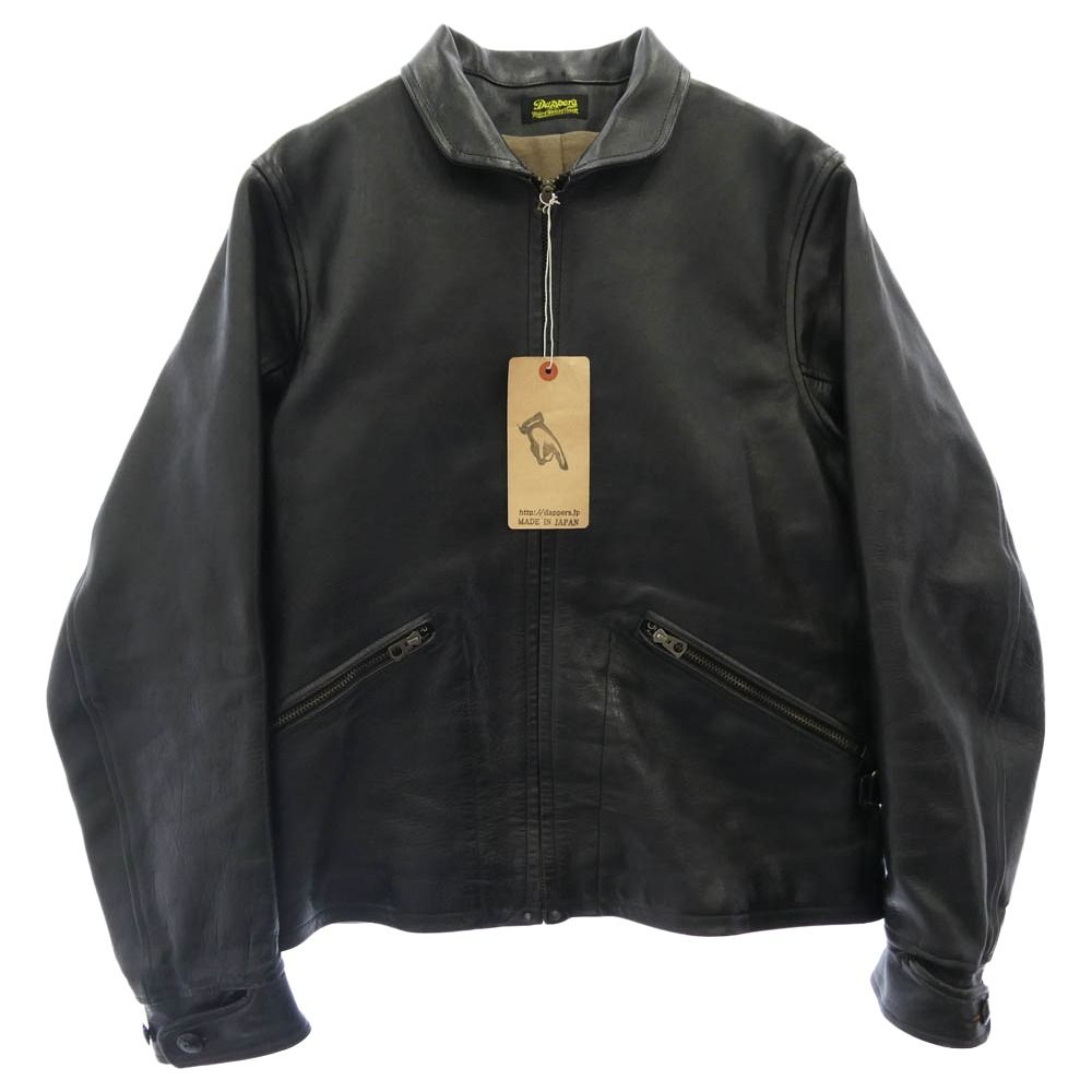DAPPER'S ダッパーズ LOT1516 茶芯 30s Style Leather Sports Jacket レザー スポーツ ジャケット ブラック系 38【美品】【中古】