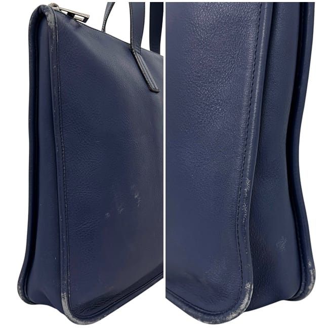 【極美品】ロエベ 2way ビジネスバッグ アナグラム レザー ネイビー ロエベ ビジネスバッグ ネイビー 紺色 アナグラム 書類バッグ レザー