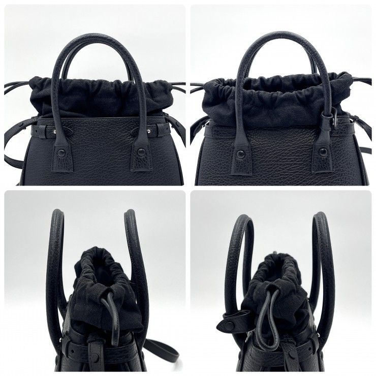 【美品】  Maison Margiela / メゾンマルジェラ | 5ac Drawstring  / ドローストリング 2way ショルダー付き ミニ ハンドバッグ | ブラック | レディース MAISON MARGIELA 5AC ドローストリング ミニバッグ (Maison Margiela