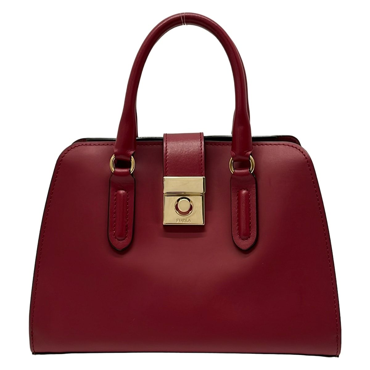FURLA(フルラ) ハンドバッグ美品 - ボルドー レザー