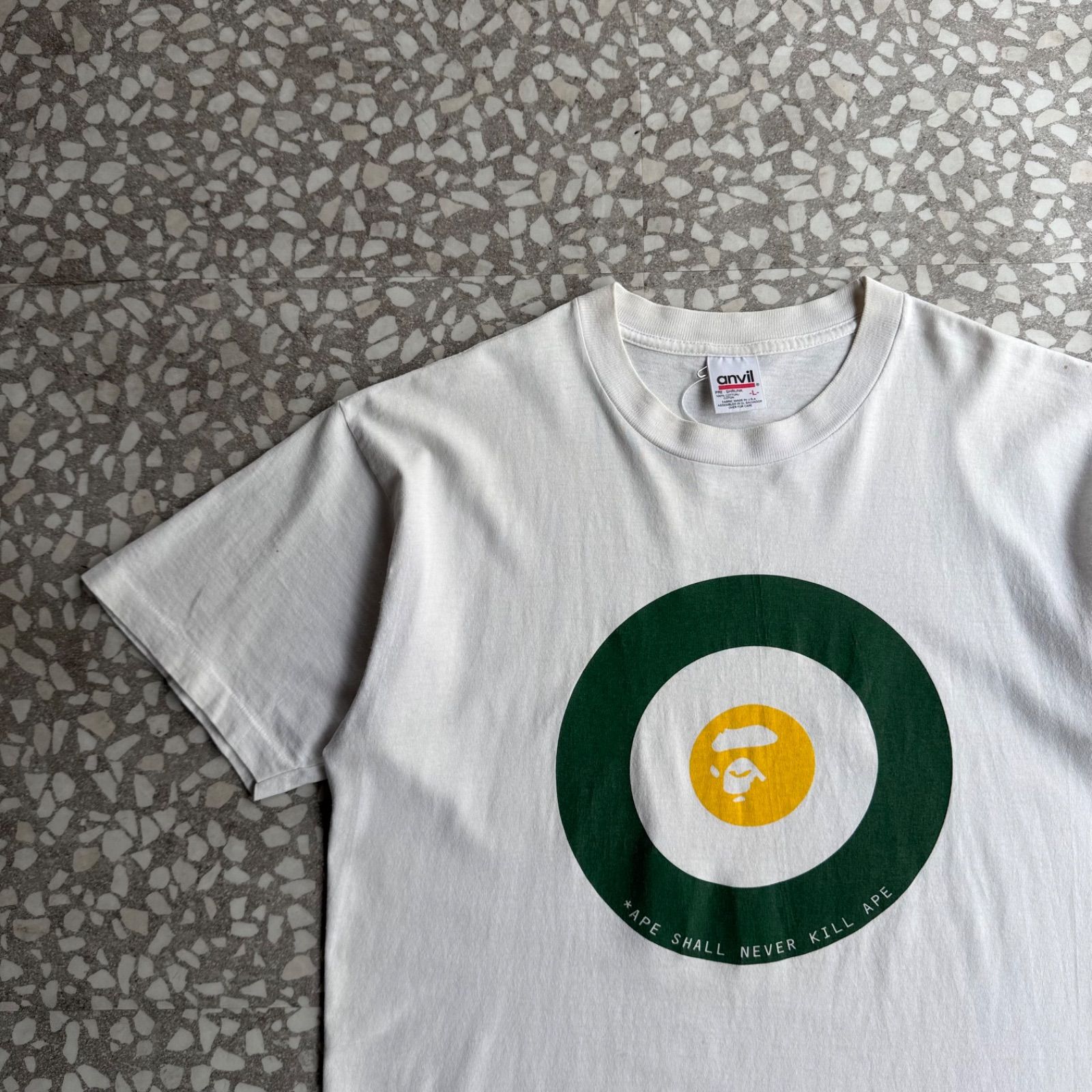 anvil / 90’s 初期 ape never kill T-shirt size L エイプ　初期　NIGO 裏原　他社ボディ　ターゲット　ネバーキル　シングルステッチ　vintage 当時もの