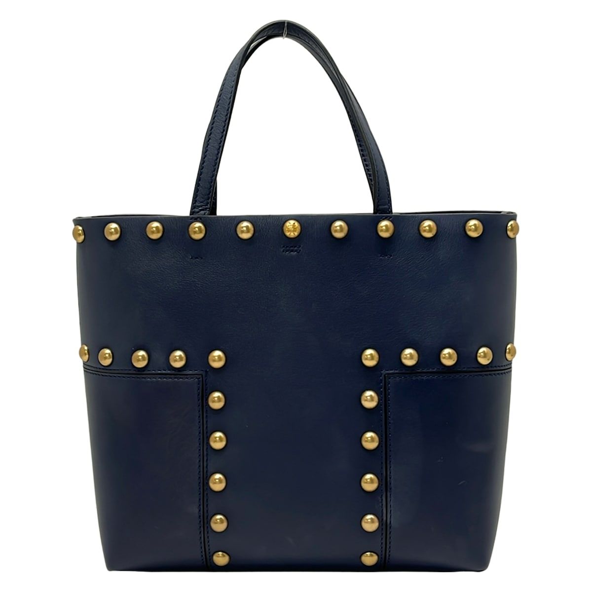 TORY BURCH(トリーバーチ) トートバッグ ブロックティー スタッズ ネイビー スタッズ レザー