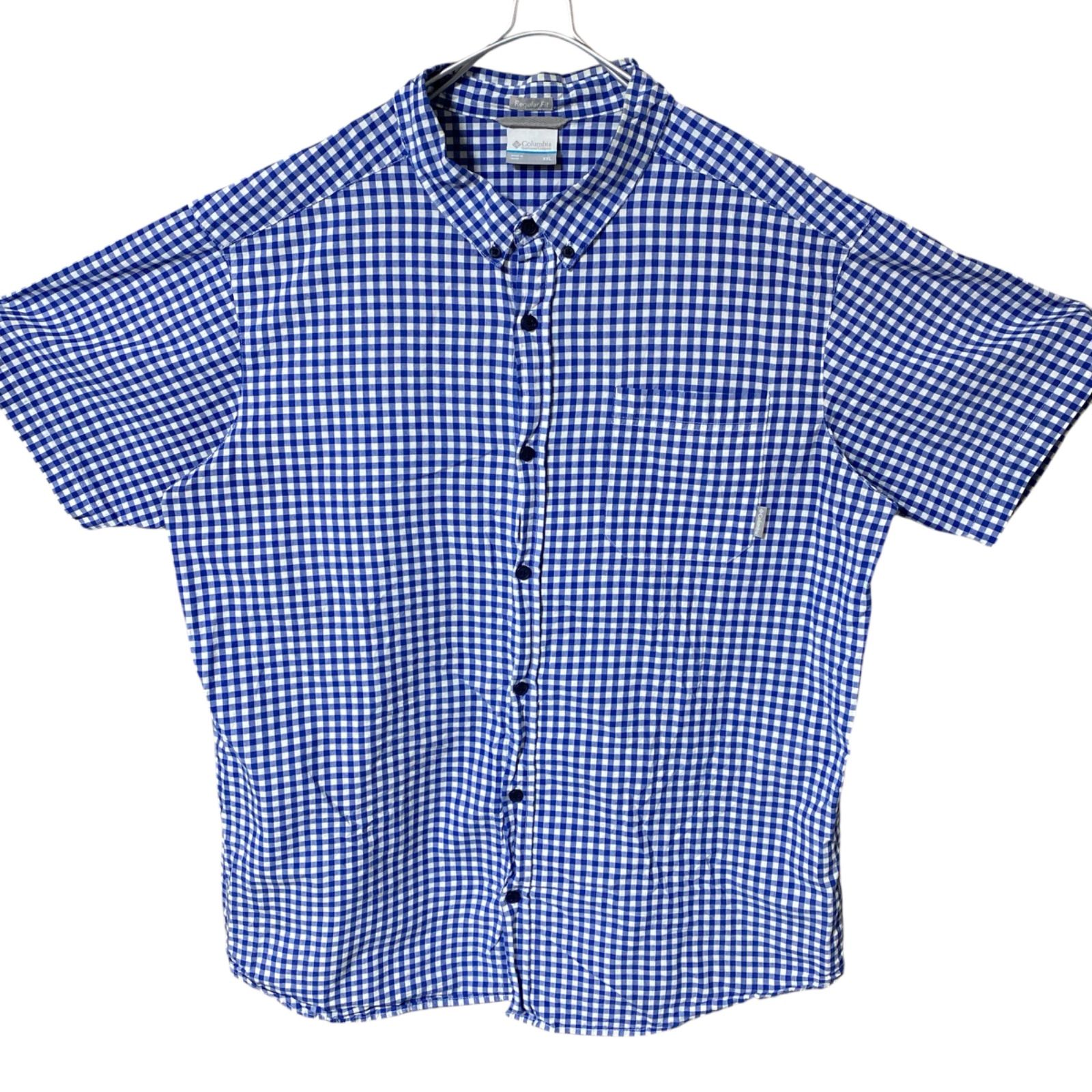 CHM Columbia 半袖 ギンガムチェック シャツ XXL メンズ レディース