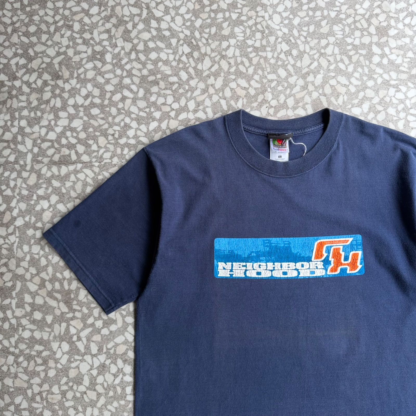 NEIGHBORHOOD / 90’s box logo Tee size L ネイバーフッド　初期タグ　ボックスロゴ　他社ボディ採用　スケートカルチャー　裏原 sk8 ストリート　紺　半袖