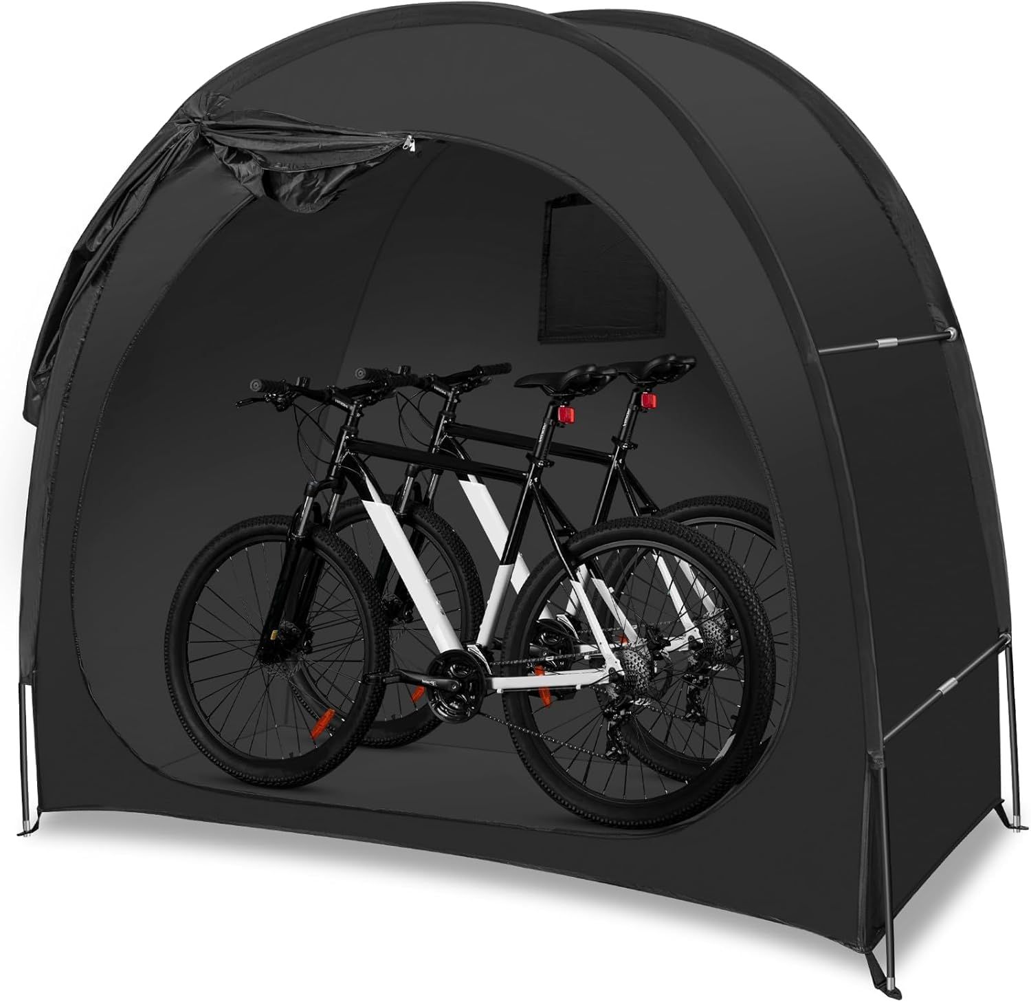 BQKOZFIN 自転車置き場 自転車庫 サイクルテントガレージ 1-2台用 省スペース 撥水 自転車 収納 梅雨対策 組み立てが簡単 屋外 物置き 防塵 (ブラック)★m 30a52090 の商品写真