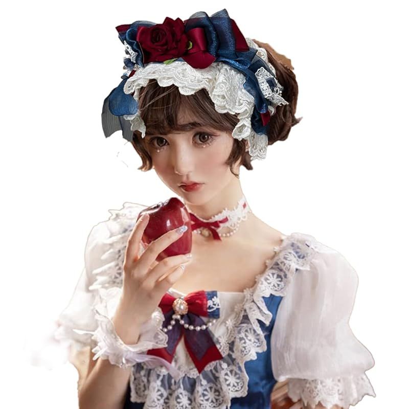 【新品】 【SRrabbit】ロリータ ヘッドドレス プリンセス お姫様 カチューシャ 赤いリボン 白雪姫 姫ロリ ゴスロリ 甘ロリ コスプレ 仮装 ハロウィン
