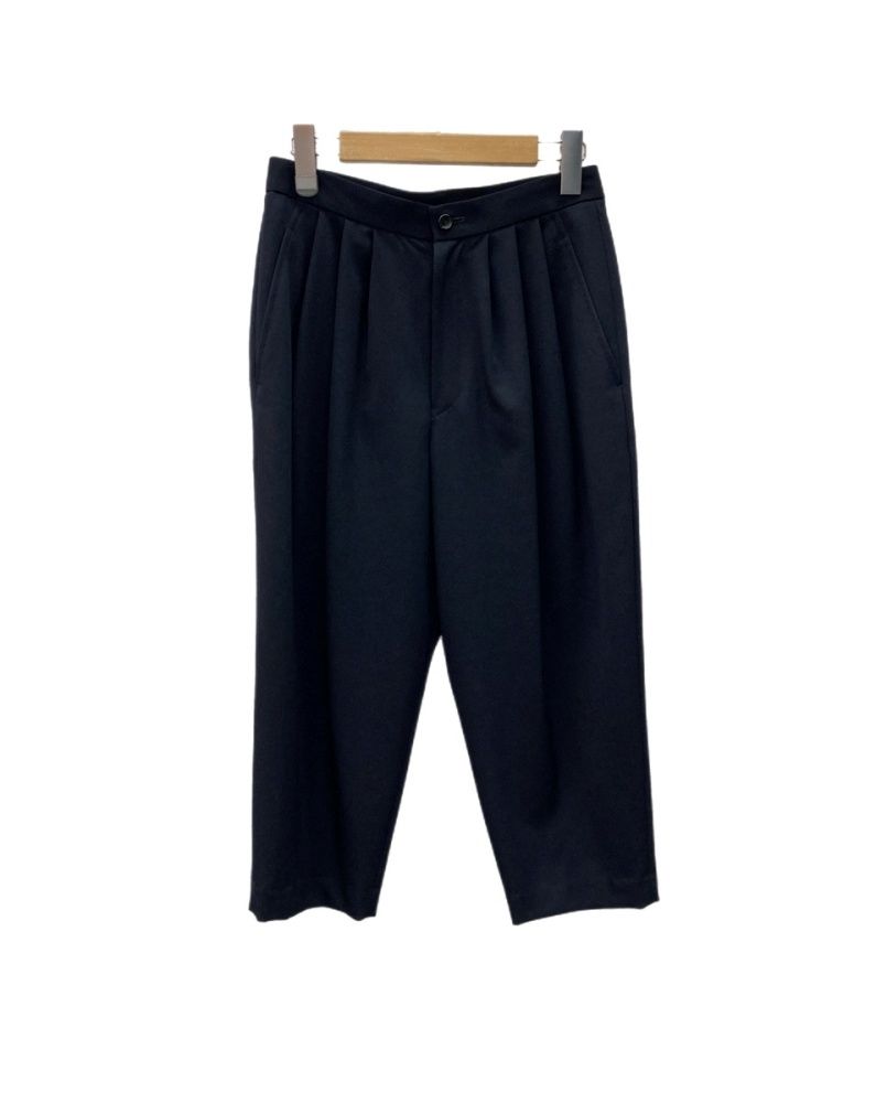 コムデギャルソン COMME des GARCONS 2016年製 コムコム 3タック テーパード クロップドパンツ WOOL ウール 毛 日本製 NAVY 紺 RR-P029 スラックス 無地 ネイビー XSサイズ 104LB-102