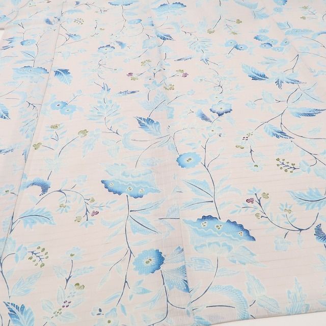 ❁tomihisa❁新品 夏単衣 青柳謹製 ROYALBATIK 草木染 お仕立て上がり品 正絹”爽やかな異国の風を十日町の美に染めて”トールサイズ 紬 6270