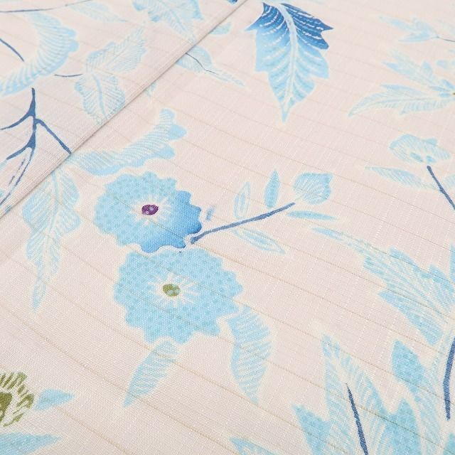 ❁tomihisa❁新品 夏単衣 青柳謹製 ROYALBATIK 草木染 お仕立て上がり品 正絹”爽やかな異国の風を十日町の美に染めて”トールサイズ 紬 6270