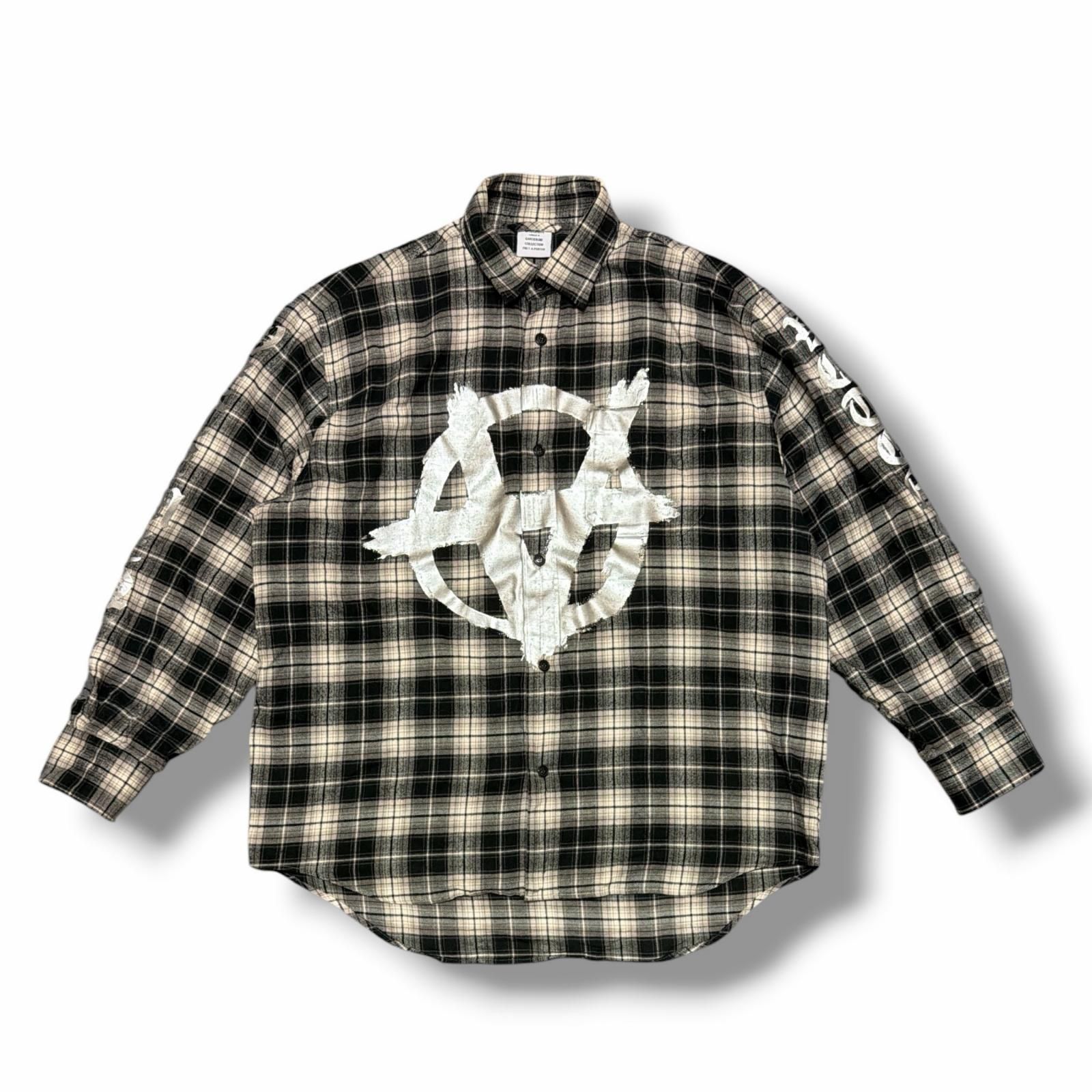 VETEMENTS 22AW Double Anarchy Flannel Shirt ダブルアナーキー