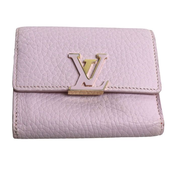 LOUIS VUITTON ルイ・ヴィトン ポルトフォイユ・カプシーヌXS 三つ折り財布 ピンク M81420 IC レディース 中古