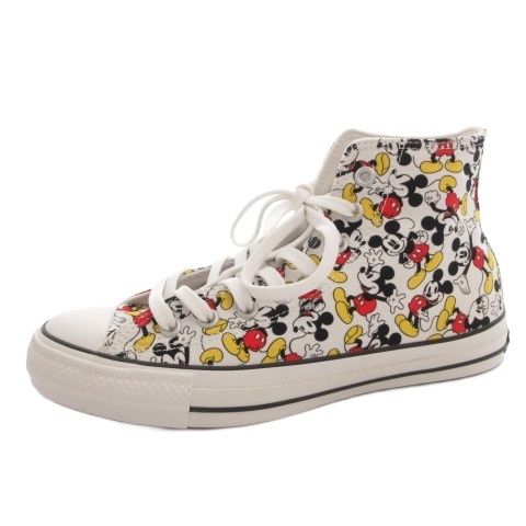 コンバース CONVERSE オールスター スニーカー シューズ ハイカット ミッキーマウス 総柄 26 白 ホワイト /FF ■GY62