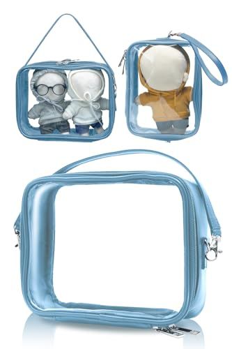 【背中も魅せる】2Way ぬいポーチ ぬいぐるみ 推し活 ミニバッグ 20cmサイズ (スカイブルー, 20cm)ｍａ
