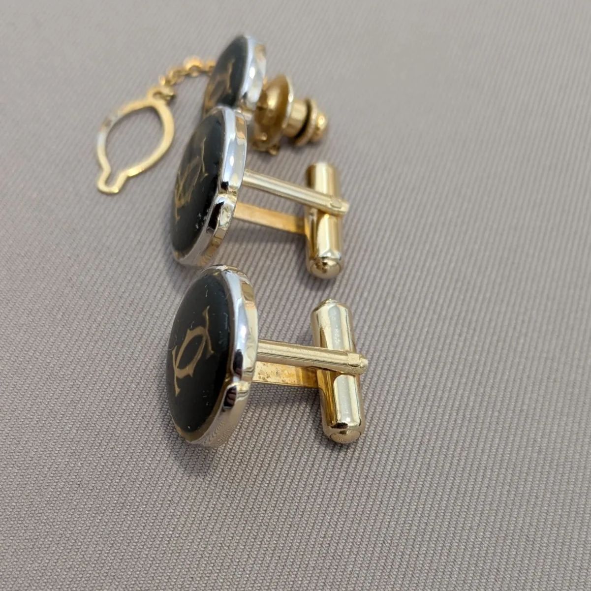 Cartier カルティエ Cartier タイバー カフス 3点セット ブラック