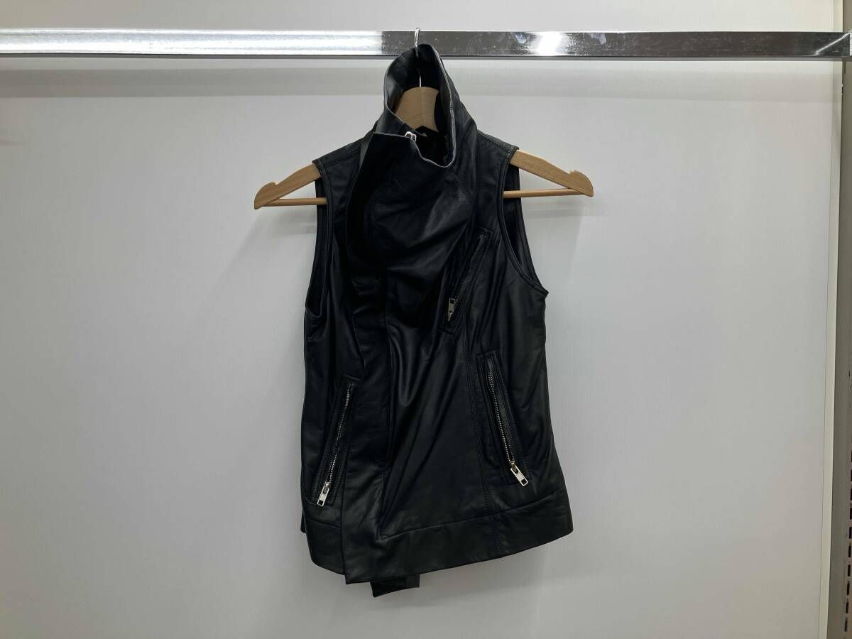 RICK OWENS リック オウエンス ラムレザー RP14S4723-LGI 2014SS サイズ38 ブラック