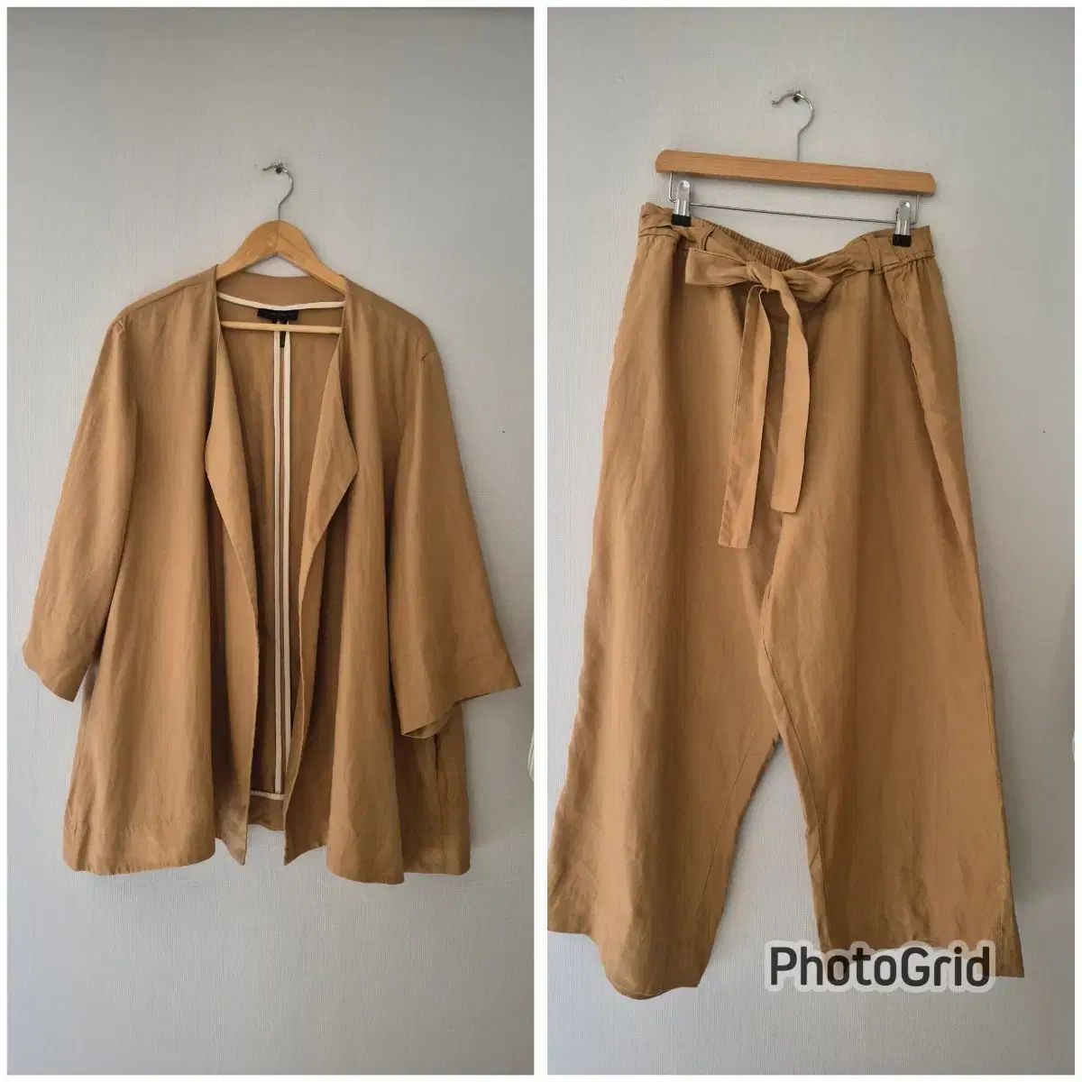 ドナカラン リネン ジャケット & ワイド パンツ セット
