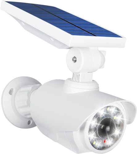 センサーライト 屋外 ソーラー 人感センサー 防犯カメラ型 ダミーカメラ 赤光威嚇 IP66防水防塵 電源配線不要 太陽光充電 自動夜間点灯 人感検知 8LED 800ルーメン360°角度調節可能 屋外照明 防災 ガーデン 壁掛け庭先 玄関周 2f0d2ad9