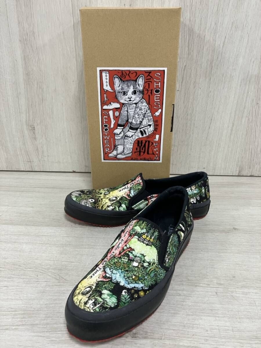 ボリス雑貨店/スリッポン/おおきな木のうえで/ヒグチユウコ/ブラック/24cm