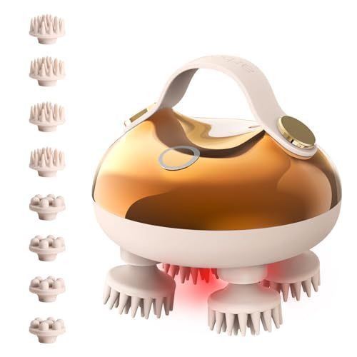 arboleaf ヘッドスパ 電動頭皮ブラシ 頭皮清浄【エステティシャン監修 2025新登場】フェイスケア 頭皮エステ スカルプケア フェイスケア 美容家電 IPX7防水 3D振動 広範囲赤色LED 収納袋付き コードレス 静音 お風呂ながら 4c123757